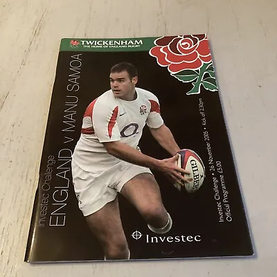 2005 England V Manu Samoa Samoans Test International Rugby Programme Vgc • $7.47