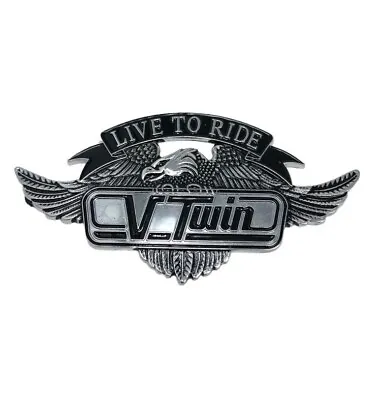 Live To Ride Emblem With Eagle (L) V-Twin Motorcycle Metal Self-Adhesive • $28.05