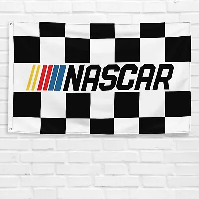 NASCAR Checkered Car Racing Flag 3x5 Ft Banner Vintage Garage Garden Wall Sign • $13.99