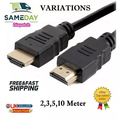 Premium 4k Hdmi Cable 2.0 High Speed Gold Plated Lead 2160p 3d Hdtv Uhd Uk • £12.95