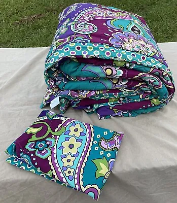 1-2pc Set Vera Bradley HEATHER Cotton Reversible Twin Comforter + Sham VGUC • $79