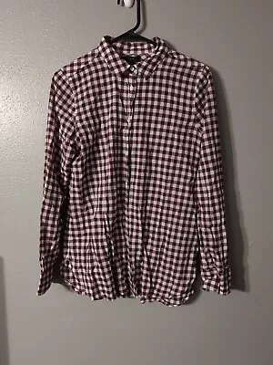 J.Crew Boy Fit Women's Purple Plaid Button Up Shirt Size 6 • $16.45