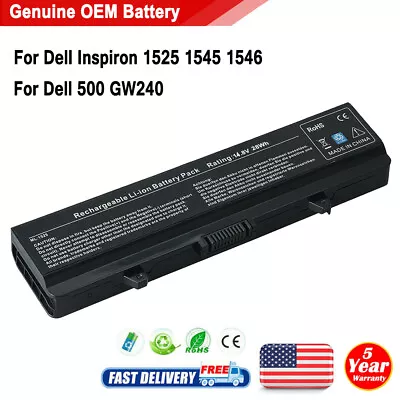 Battery For Dell Inspiron 1525 1526 1545 1546 1440 1750 500 X284G RN873 GW240 • $20.90