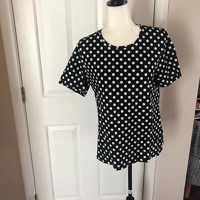 Marimekko Mika Piirainen Short Sleeve Black W/ White Polka Dots Top - BRAND NEW • $47.99