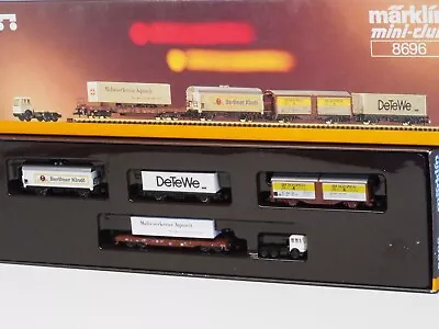 8696 Marklin Z-scale Northern German Freight Car Set With Semi Truck • $229.31