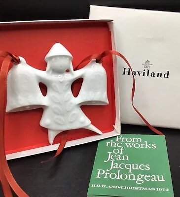 Vtg Angel Porcelain Christmas Ornament Dancing Bells 1973 Haviland Limoges Box • $15