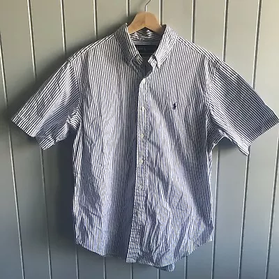 Ralph Lauren Shirt Mens Large Short Sleeve Button Down Cotton Classic Fit • $34.99