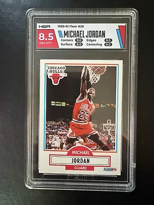 1990 Fleer Michael Jordan #26 HGA Graded 8.5 Near Mint+ Chicago Bulls • $29.99