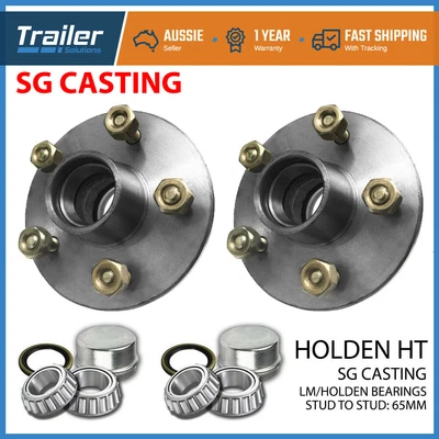 $56.71 • Buy Trailer Hubs Holden HT 5 Stud Wheel Lazy Hub LM Bearing Kit Complete SG Casting