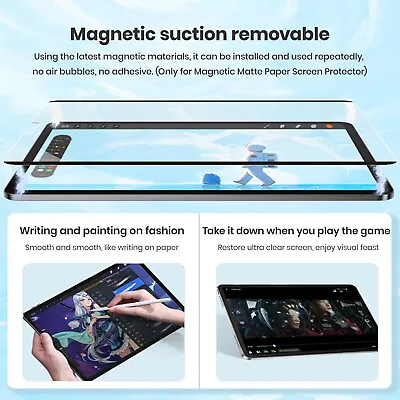 For IPad 10 9 8 7 6 5th Gen Magnetic Like Paper Removable Matte Screen Protector • £9.69