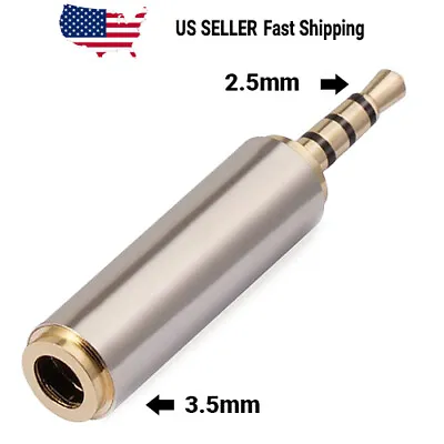 $2.25 • Buy Gold 3.5mm Female To 2.5mm Male Stereo Audio Headphone Jack Adapter Converter