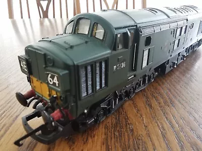 Hornby OO Gauge R347 Class 37 Co Co Diesel BR Green D6736 Train Car • £9.99