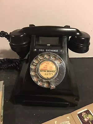 £59 • Buy BAKELITE Phone VINTAGE DIAL TELEPHONE With CALL EXCHANGE Button  ART DECO Black