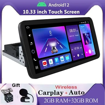 1 DIN 10.33  Android 12 Carplay Car Stereo Radio 2+32GB GPS Navigation WiFi SWC • $159.99