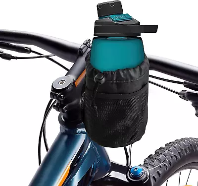 Bike Motorcycle Cup Holder Water Bottle Drink Mount With Insulated Lining & Mes • $20.49