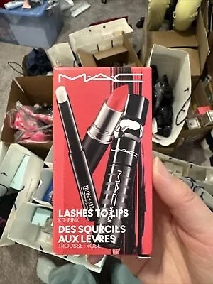 MAC Lashes To Lips Kit Pink Mac Stack Mascara Prep N Prime Lip Red Lipstick L14 • $12
