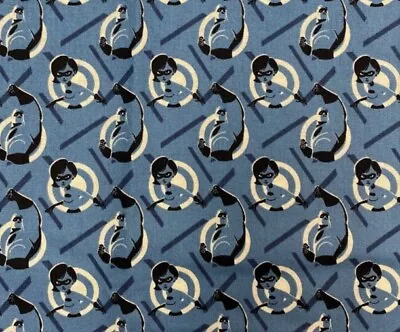 1 Yard Mr And Mrs Incredibles Fabric - 100% Cotton - Blue - 36 X 44” • $9.99