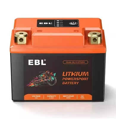 EBL 12V Lithium Battery 2.5Ah 150A Motorcycle Powersport Battery ATV UTV Jet Ski • $54.99