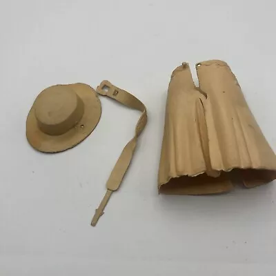 Vintage Marx Toys Jane WestRubber/Plastic Tan Cowgirl Fringe Hat Skirt Belt • $9.99