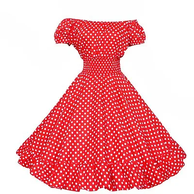Maggie Tang 50s Vintage Swing Rockabilly Pinup Party Polka Dots Dress Red S • $47.99