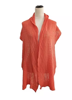 B. Chyll Knit 100% Open Knit Cashmere Coral Scarf  NWOT • $50