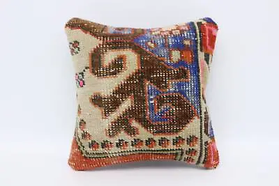 Vintage Kilim Throw Pillow 12 X12  Blue Pillow Sham Turkish Kilim Pillow • $9