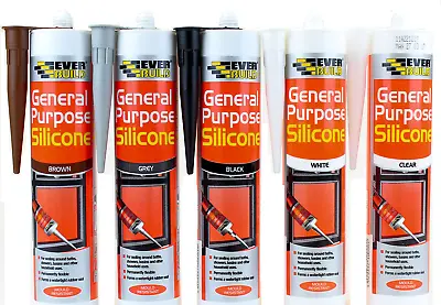 £14.90 • Buy EverBuild General Purpose Silicone Sealant, Clear|White|Brown|Black|Grey