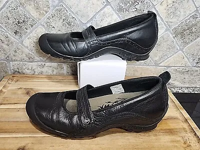 Merrell Size 9 Plaza Bandeau Black Leather Mary Jane Wedge Shoes Vibram Soles • $20