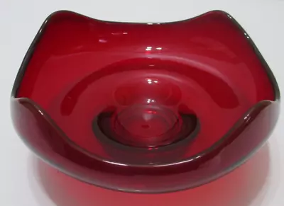 Vintage Viking Glass Candy Dish Bon Bon Bowl Epic # 6602 Ruby Red #2 • $26.03