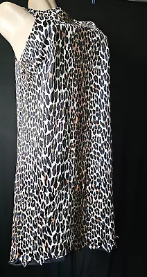 60s Short Vintage Nightgown~VANITY FAIR TRICOT~Leopard Print~Chiffon Lined~38-40 • $23