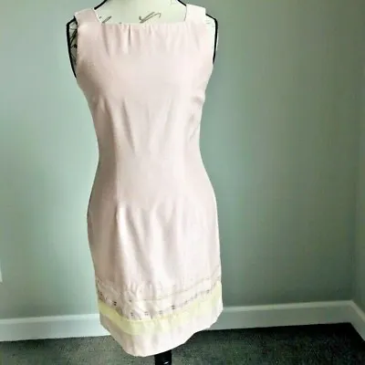 VTG 80s Sheath Dress Size 4 Petite Pink Sleeveless Lined Rayon Acetate USA • $19.99