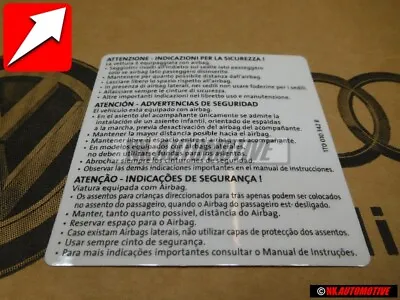 Original VW  Sticker -Warning Safety Precautions - 1T0010342R • $11.68