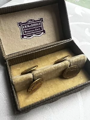 Antique Gold Filled Cufflinks In Original Box KW MacDonald Preston Ontario(i1) • $21.85