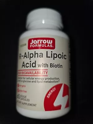 Jarrow Formulas Inc. Vegan R-Alpha Lipoic Acid With Biotin 60 Veg Caps Exp 5/24 • $12.16