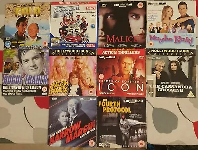 10 Newspaper Promo DVDs - Icon The Cannonball Run Malice Maybe Baby Rogue Trader • £5.99