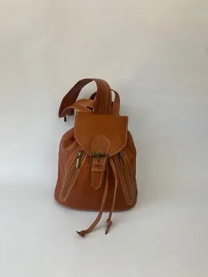 Small Leather Backpack/Shoulder Bag/Real Moroccan Leather/All Handmade • $59