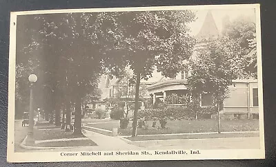 Vintage Postcard Kendallville Indiana IN Mitchell & Sheridan Street • $4.90