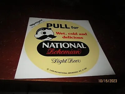 Vintage National Bohemian Mr Boh Beer Push Door Advertising Decal Sticker • $15