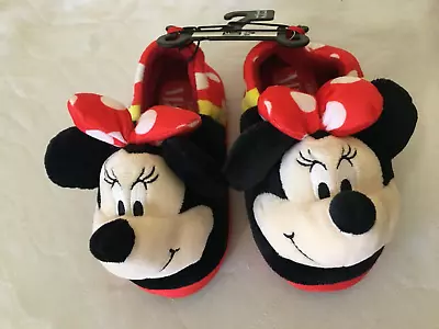 Disney Junior Toddler Size 11/12 MINNIE MOUSE GIRLS SLIPPERS RED BRAND NWT • $17.95