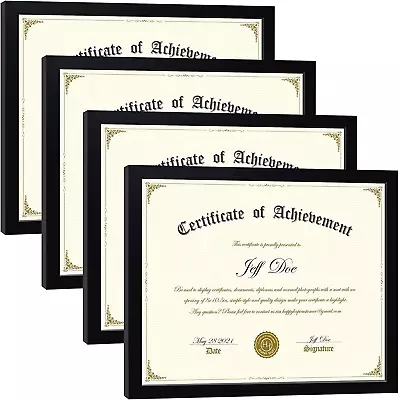 8.5X11 Picture Frames Certificate Frame 4 Pack Document Frames Bulk For Diploma • $21.55