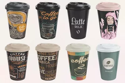 Reusable Coffee Cups Eco Friendly Thermal Insulated Travel Mug Lid 450ml UK • £4.99