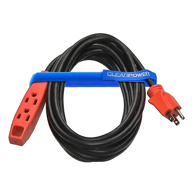CP 8 Ft 14/3 SJTW 3-Outlet Heavy Duty Extension Cord Black/OrangeCP10125 • $19.99