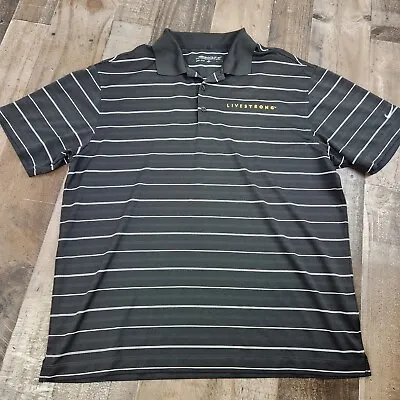 Mens Nike Dri Fit LIVESTRONG Size L Large Black Stripe Golf Polo Shirt • $15