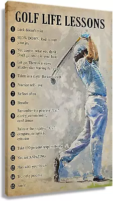 Vintage Golf Poster Quotes Wall Art Motivational Canvas Inspirational Pictures P • $70.86