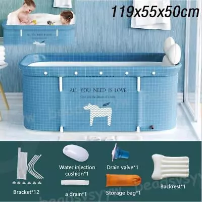 $69.99 • Buy Portable Folding Soaking Bathtub Adult Kids Tub Freestand Temp Sense SPA Sauna