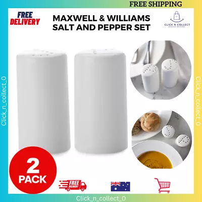 Maxwell & Williams Salt And Pepper Set Cylindrical Porcelain Etched S And P New • $7.05