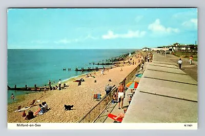 Milford On Sea-England Beach Side Sun Bathers Antique Vintage Postcard • £7.59