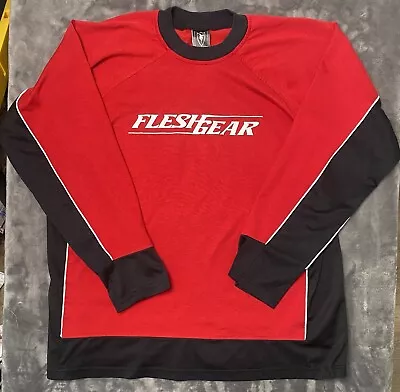 Vintage 90s Fleshgear Motorcross Shirt Men's Red Skate Style Long Sleeve USA Y2K • $49.99