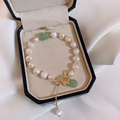 Fashion Gold Irregular Pearl Bracelet Adjustable Bangle Chain Women Jewelry Gift • $2.33