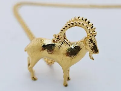 Alex Monroe MOUNTAIN GOAT Necklace Yellow Gold Sterling Silver New In Box • $406.63